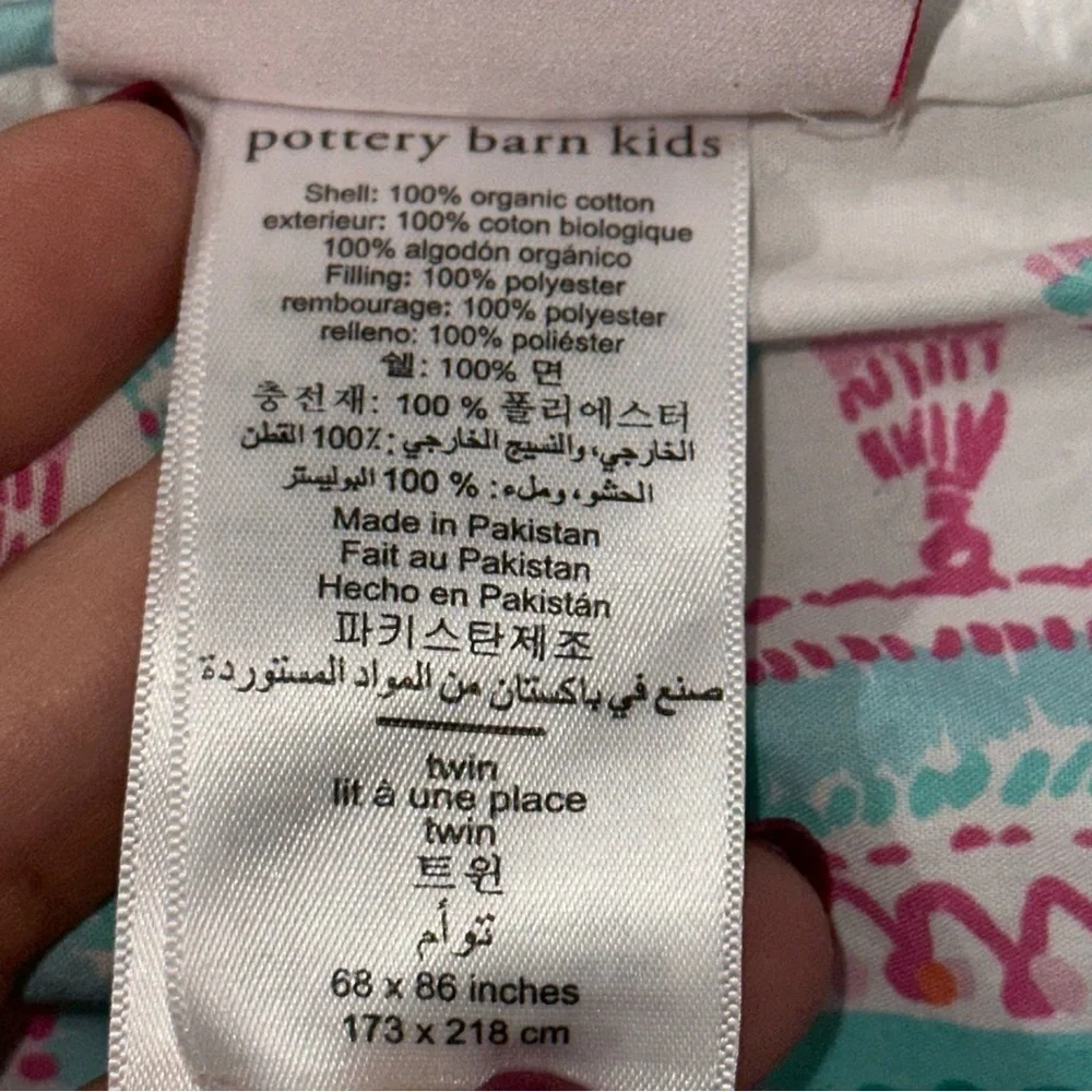 Pottery Barn Kids Teen Lilly Pulitzer Twin Sz Unicorns in Bloom Quilt Comforter